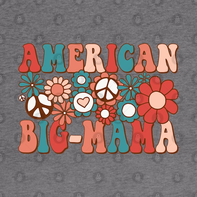 Retro Groovy American Big-mama Matching Family 4th of July by BramCrye